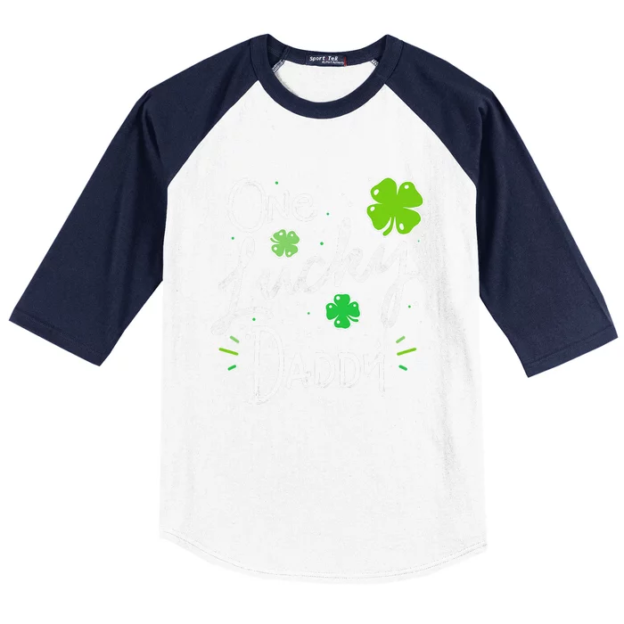 One Lucky Dad Matching St Patricks Day New Daddy Baseball Sleeve Shirt