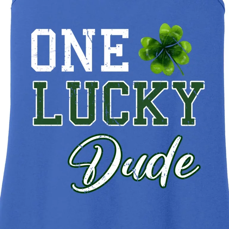 One Lucky Dude Gift St Patricks Day Gift Daddy Gift Ladies Essential Tank