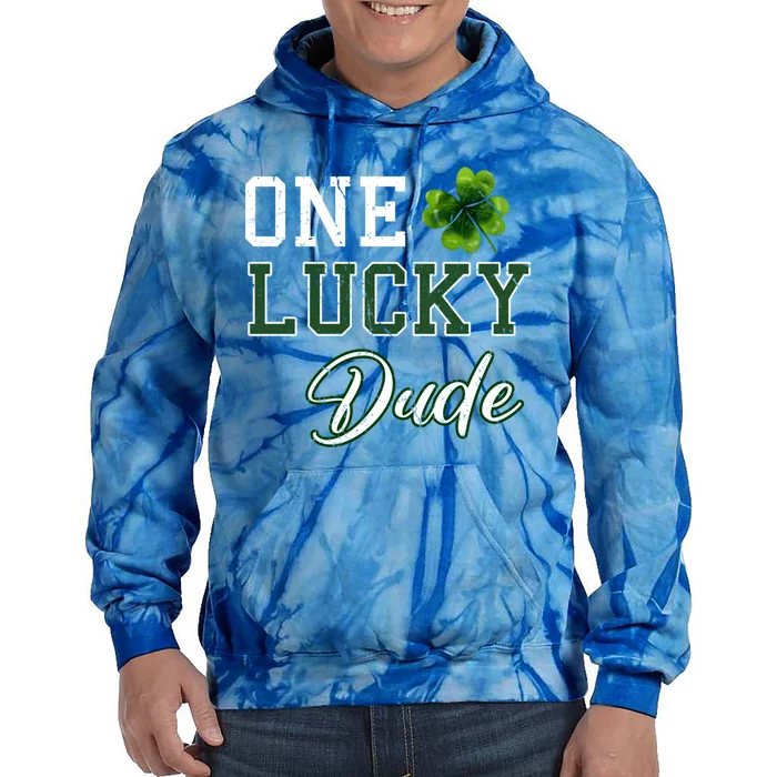 One Lucky Dude Gift St Patricks Day Gift Daddy Gift Tie Dye Hoodie