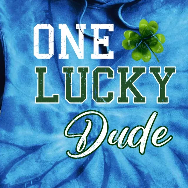 One Lucky Dude Gift St Patricks Day Gift Daddy Gift Tie Dye Hoodie