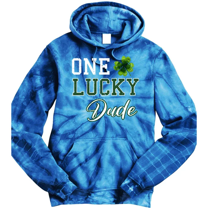 One Lucky Dude Gift St Patricks Day Gift Daddy Gift Tie Dye Hoodie