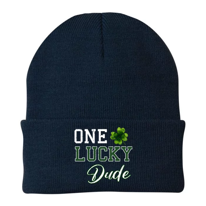 One Lucky Dude Gift St Patricks Day Gift Daddy Gift Knit Cap Winter Beanie