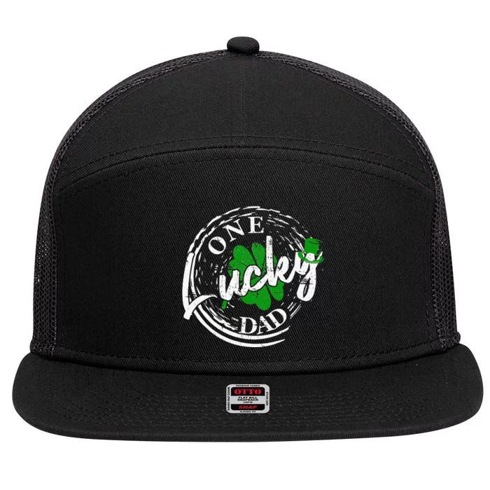 one lucky Dad Leaf Party Saint Shenanigan Irishman 7 Panel Mesh Trucker Snapback Hat