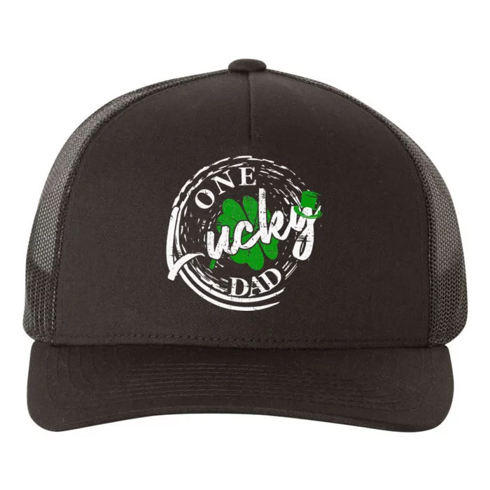 one lucky Dad Leaf Party Saint Shenanigan Irishman Yupoong Adult 5-Panel Trucker Hat