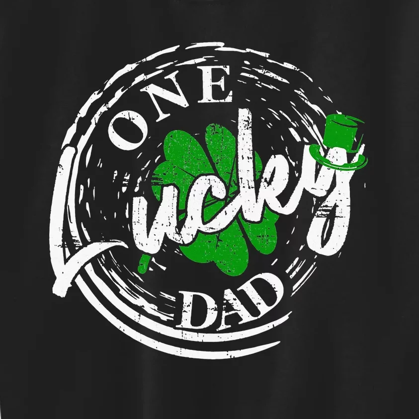 one lucky Dad Leaf Party Saint Shenanigan Irishman Kids Sweatshirt