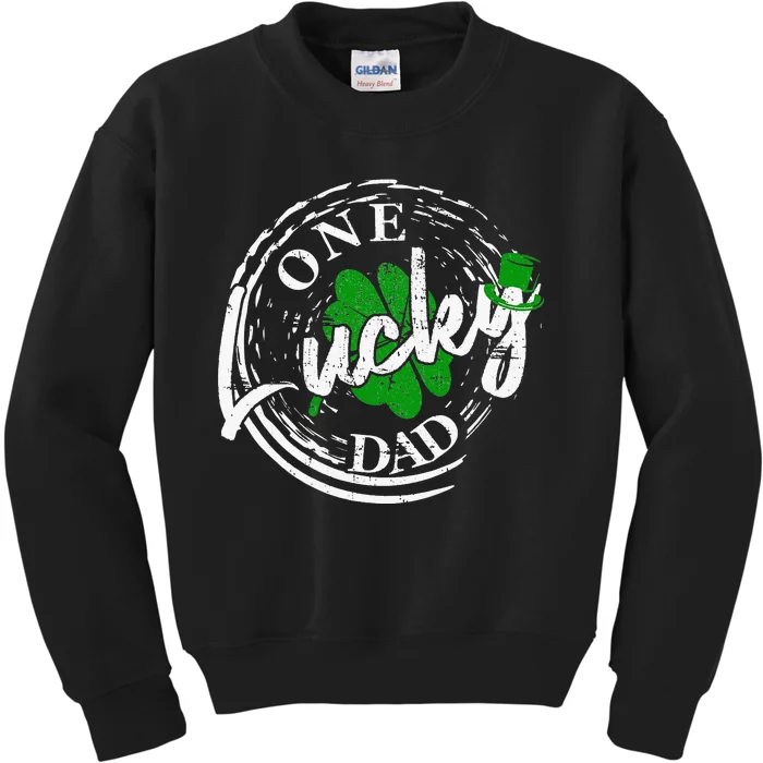 one lucky Dad Leaf Party Saint Shenanigan Irishman Kids Sweatshirt