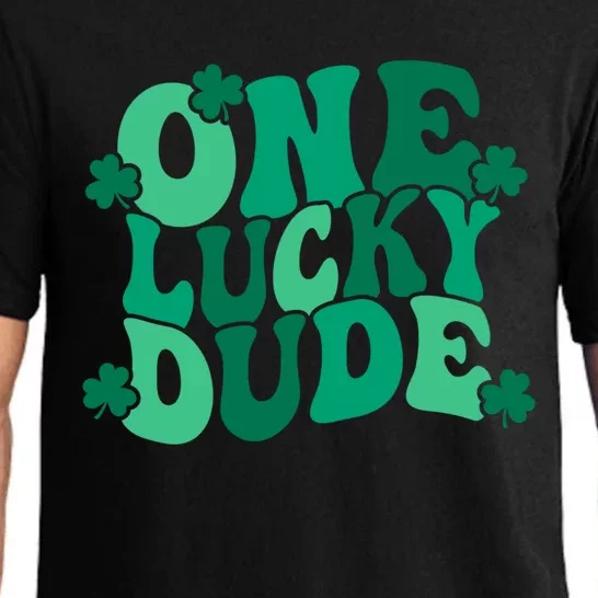 One Lucky Dude Gift St Patricks Day Gift Daddy Gift Pajama Set