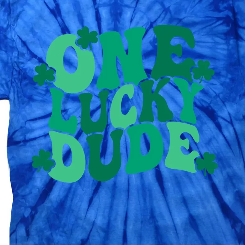 One Lucky Dude Gift St Patricks Day Gift Daddy Gift Tie-Dye T-Shirt