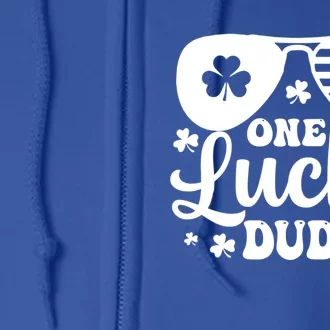 One Lucky Dude St Patrick`s Day Cool Gift Full Zip Hoodie