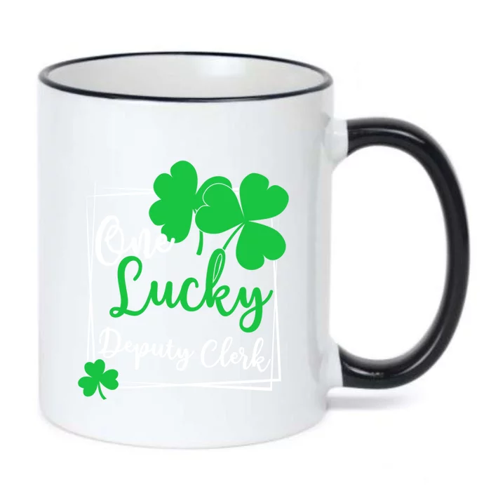 One Lucky Deputy Clerk St Patrick's Day Deputy Clerk Gift Black Color Changing Mug