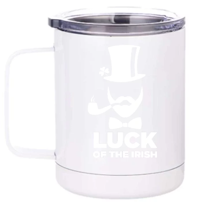 One Lucky Dad Irish Shamrock St Patrick Day Matching Outfit Front & Back 12oz Stainless Steel Tumbler Cup