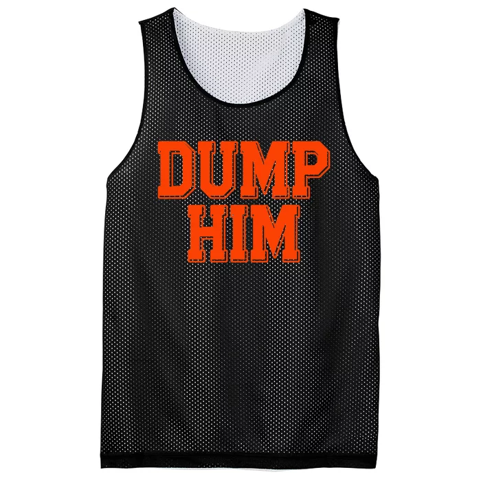 Orange Letters Dump Him Antiboyfriend Retro 90s Inspired Mesh Reversible Basketball Jersey Tank