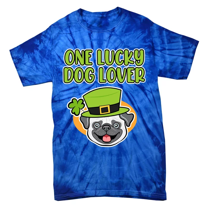 One Lucky Dog Lover St Patricks Day Irish Green Graphic Funny Gift Tie-Dye T-Shirt