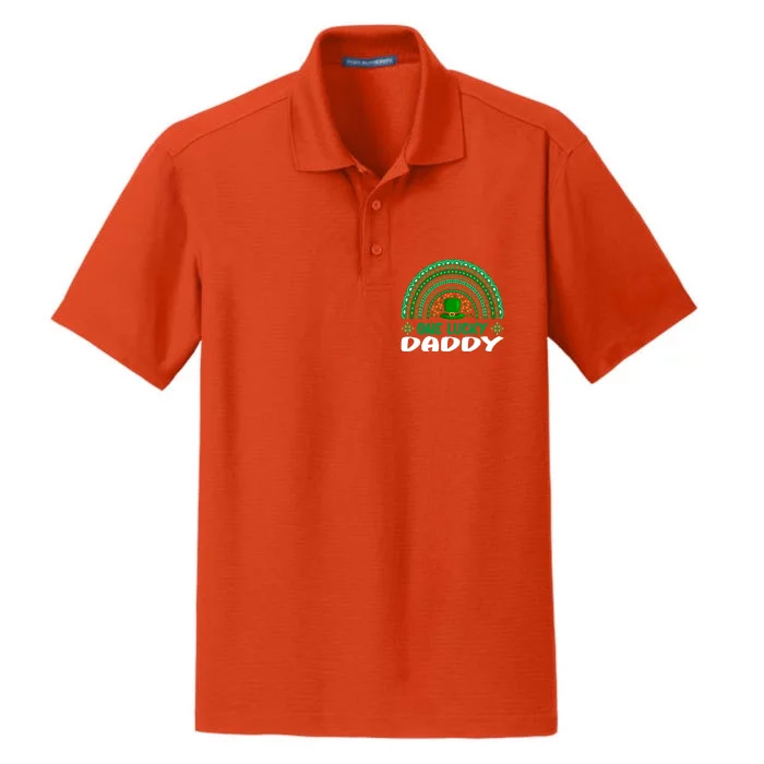 One Lucky Daddy Gift St Patrick's Day Funny For Daddy Gift Dry Zone Grid Performance Polo