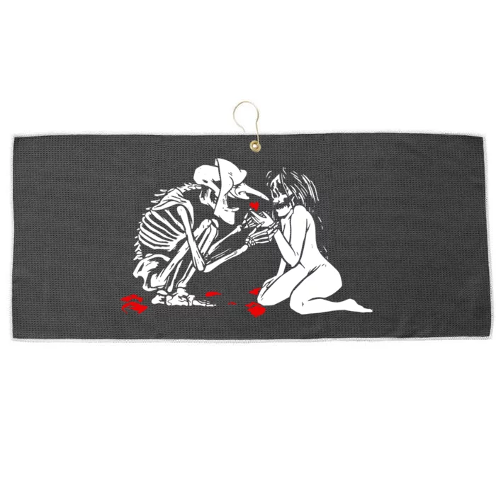 Occult Lover Death Card Goth Satanist Gothic Large Microfiber Waffle Golf Towel