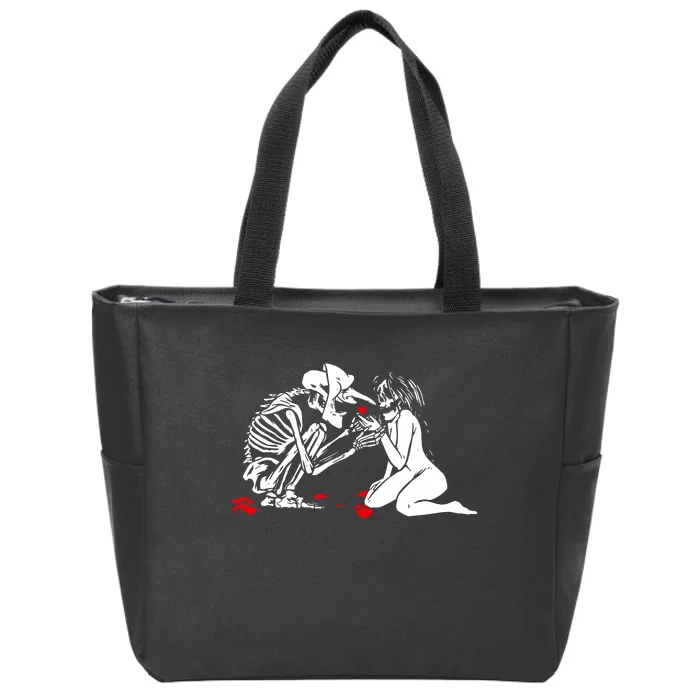 Occult Lover Death Card Goth Satanist Gothic Zip Tote Bag