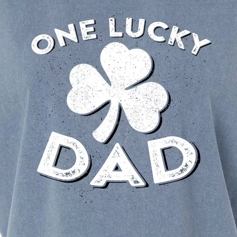 One Lucky Dad Irish Shamrock St Patrick Day Matching Outfit Garment-Dyed Women's Muscle Tee