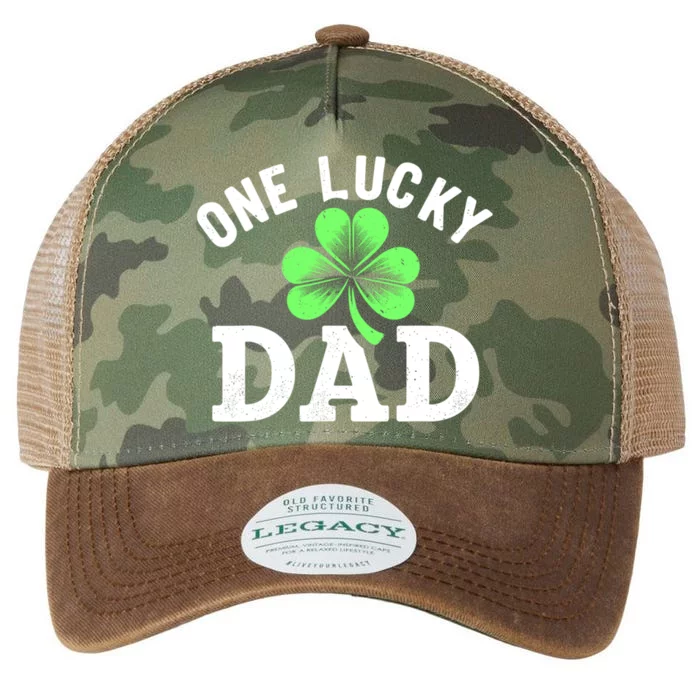 One Lucky Dad Father Funny Irish St PatrickS Day Legacy Tie Dye Trucker Hat