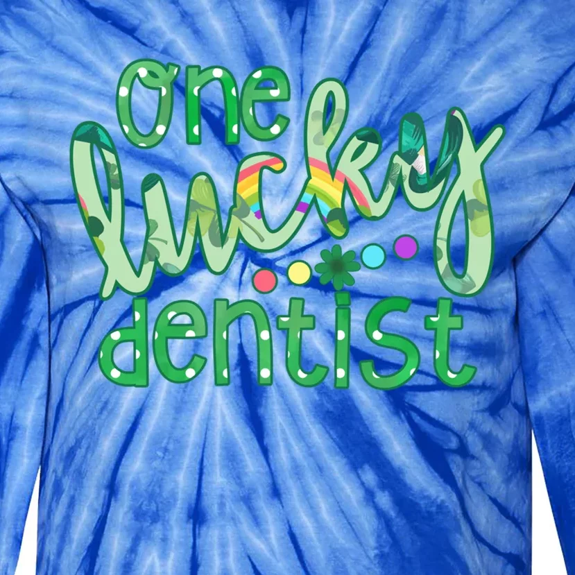 One Lucky Dentist Irish Lucky Dental Squad St Patrick's Day Funny Gift Tie-Dye Long Sleeve Shirt