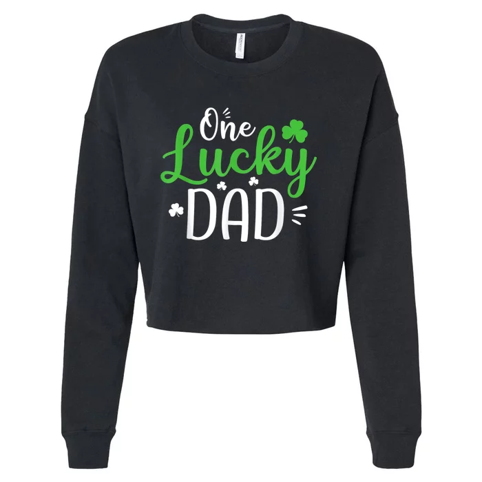 One Lucky Dad Shirt Funny St Patricks Day Gift For Daddy Cropped Pullover Crew