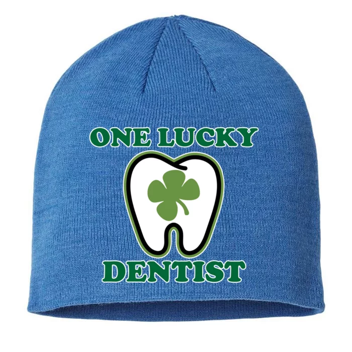 One Lucky Dentist St Patricks Day Irish Green Graphic Cute Gift 8 1/2in Sustainable Knit Beanie