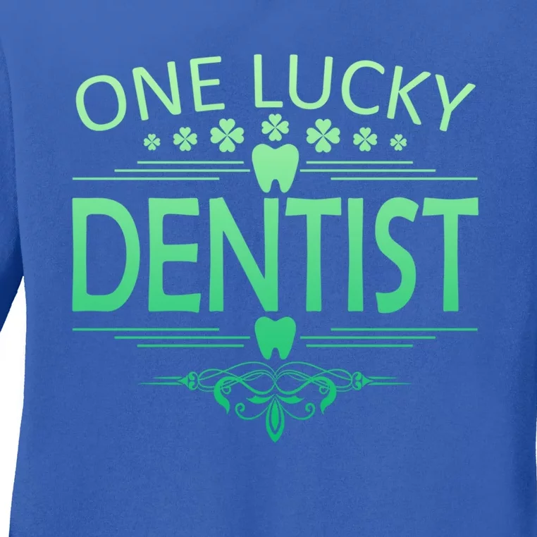 One Lucky Dentist St Patrick's Day Dental Gift Meaningful Gift Ladies Long Sleeve Shirt