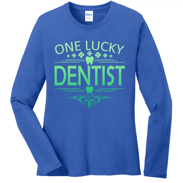 One Lucky Dentist St Patrick's Day Dental Gift Meaningful Gift Ladies Long Sleeve Shirt