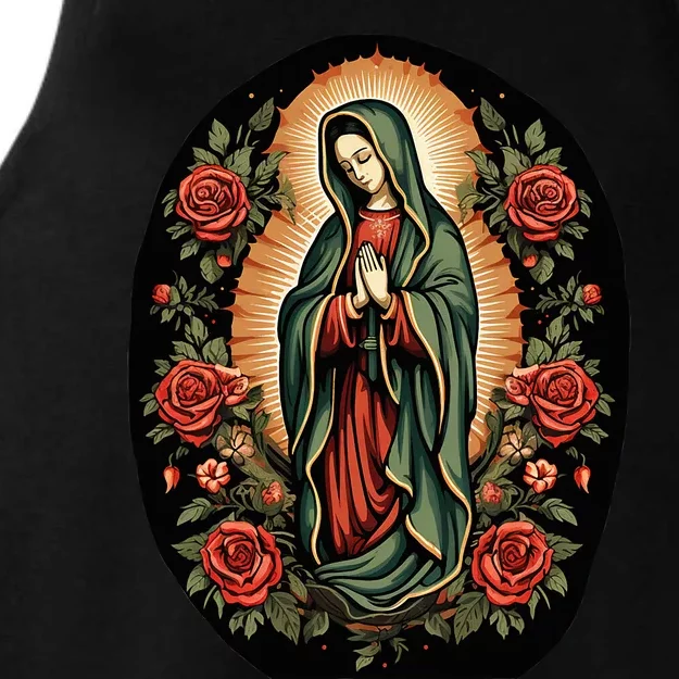 Our Lady De Guadalupe Sant Mary For Christians Catholics Ladies Tri-Blend Wicking Tank