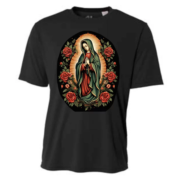 Our Lady De Guadalupe Sant Mary For Christians Catholics Cooling Performance Crew T-Shirt