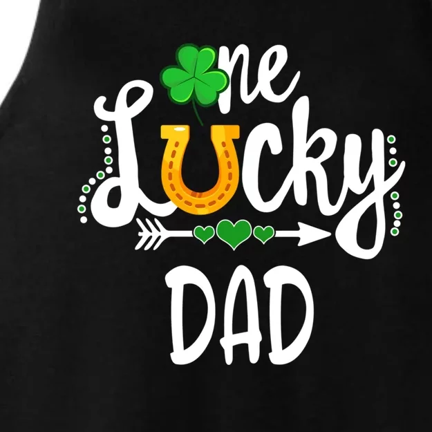 One Lucky Dad St Patricks Day Matching Father Meaningful Gift Ladies Tri-Blend Wicking Tank