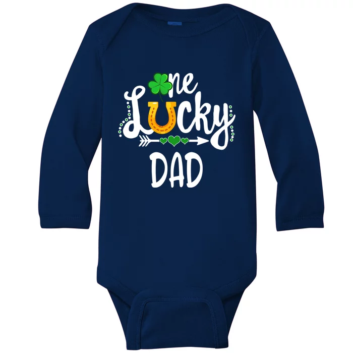 One Lucky Dad St Patricks Day Matching Father Meaningful Gift Baby Long Sleeve Bodysuit