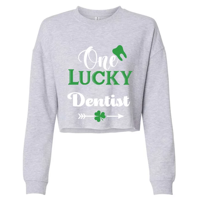 One Lucky Dentist St Patrick’s Day Party Costume Funny Gift Cropped Pullover Crew