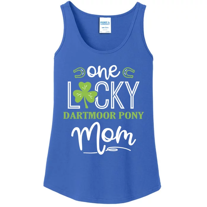 One Lucky Dartmoor Pony Horse Mom Irish Horseback Riding Gift Ladies Essential Tank