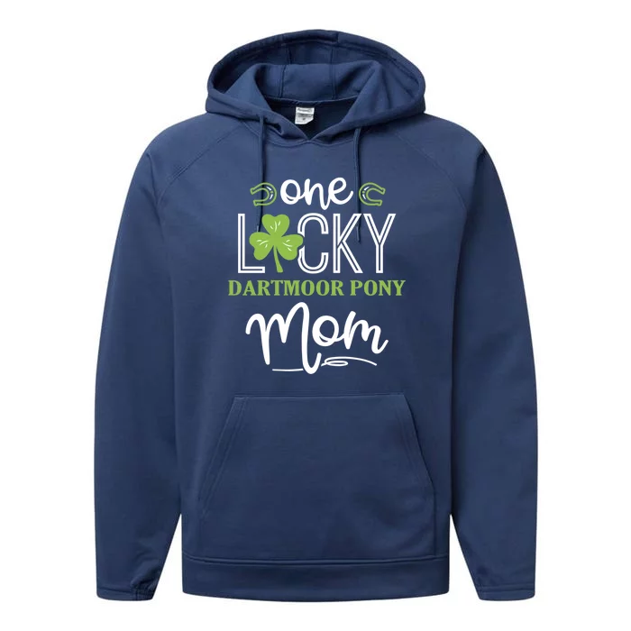 One Lucky Dartmoor Pony Horse Mom Irish Horseback Riding Gift Performance Fleece Hoodie