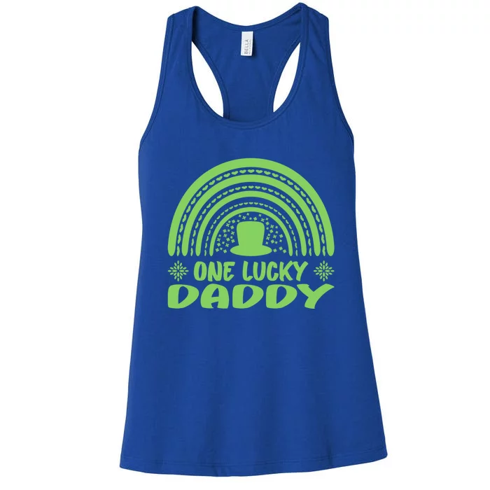 One Lucky Daddy Gift St Patrick's Day Funny For Daddy Funny Gift Women's Racerback Tank