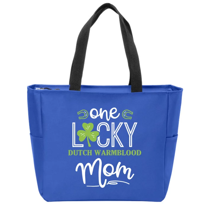 One Lucky Dutch Warmblood Horse Mom Irish Horseback Riding Gift Zip Tote Bag