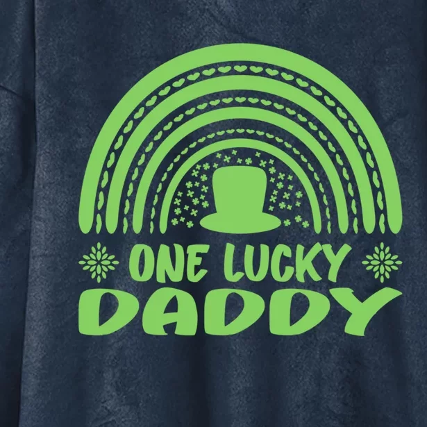 One Lucky Daddy Gift St Patrick's Day Funny For Daddy Gift Hooded Wearable Blanket