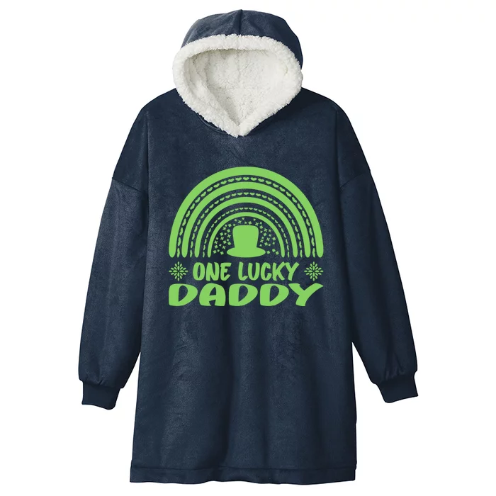 One Lucky Daddy Gift St Patrick's Day Funny For Daddy Gift Hooded Wearable Blanket