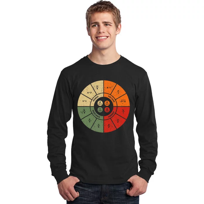 Ohms Law Diagram Electrical Electronics Engineer Tall Long Sleeve T-Shirt