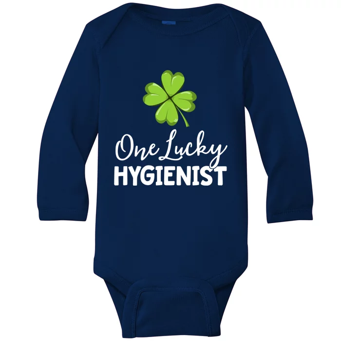 One Lucky Dental Hygienist St Patricks Day Dentist Office Gift Baby Long Sleeve Bodysuit