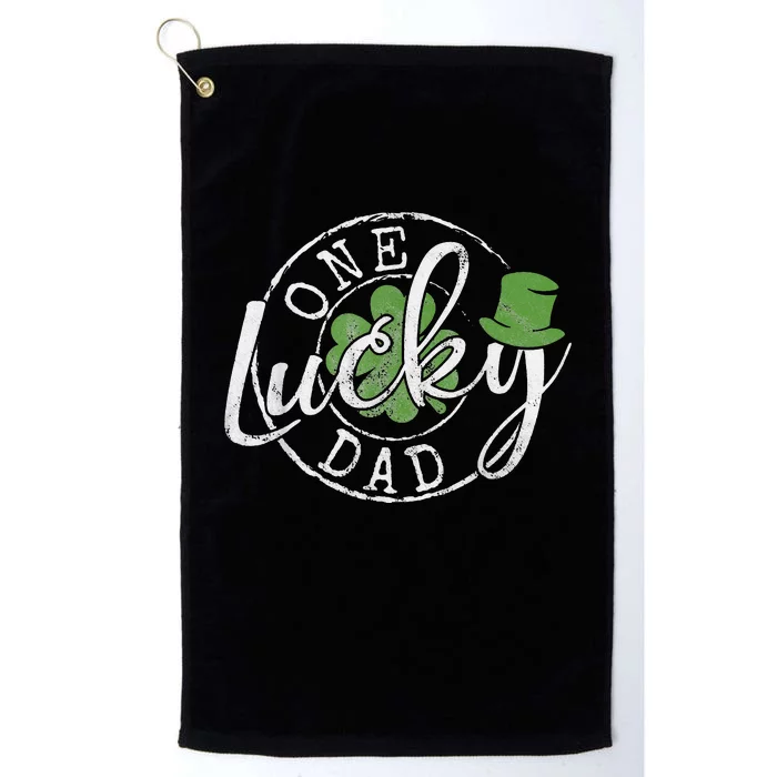 One Lucky Dad Irish Clovers St Patrick's Day Platinum Collection Golf Towel