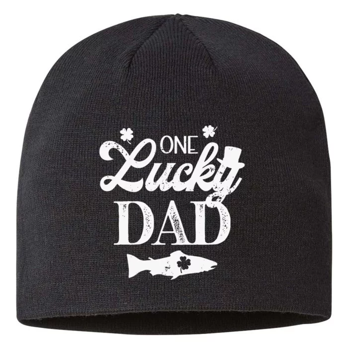 One Lucky Dad Trout Fly Fishing St. Patrick's Day 8 1/2in Sustainable Knit Beanie