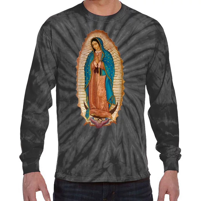 Our Lady De Guadalupe Sant Mary For Christians Catholics Tie-Dye Long Sleeve Shirt