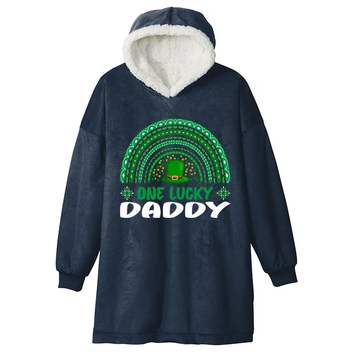 One Lucky Daddy Cute Gift St Patrick's Day Funny For Daddy Gift Hooded Wearable Blanket