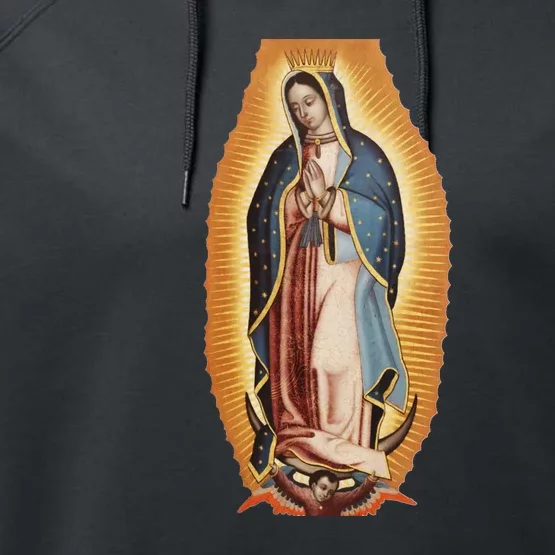 Our Lady De Guadalupe Mary Mother Of God Christian Catholics Rosary Performance Fleece Hoodie