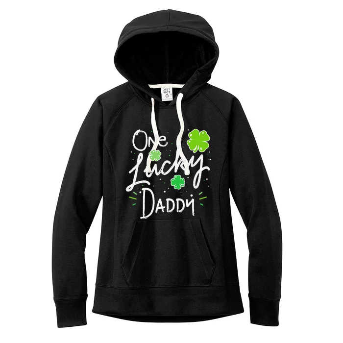 One Lucky Dad Matching St Patricks Day New Daddy Women's Fleece Hoodie