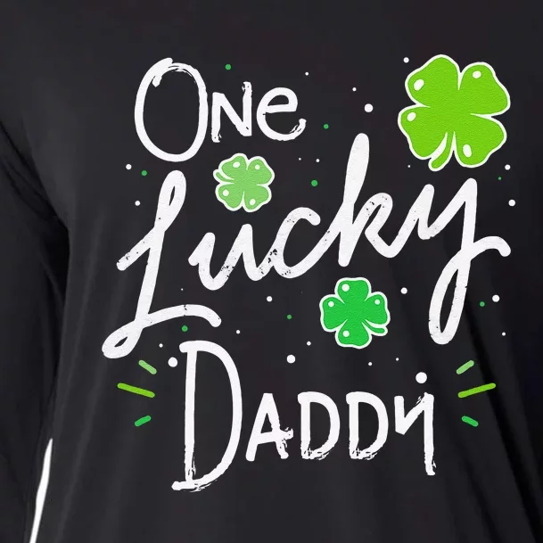 One Lucky Dad Matching St Patricks Day New Daddy Cooling Performance Long Sleeve Crew