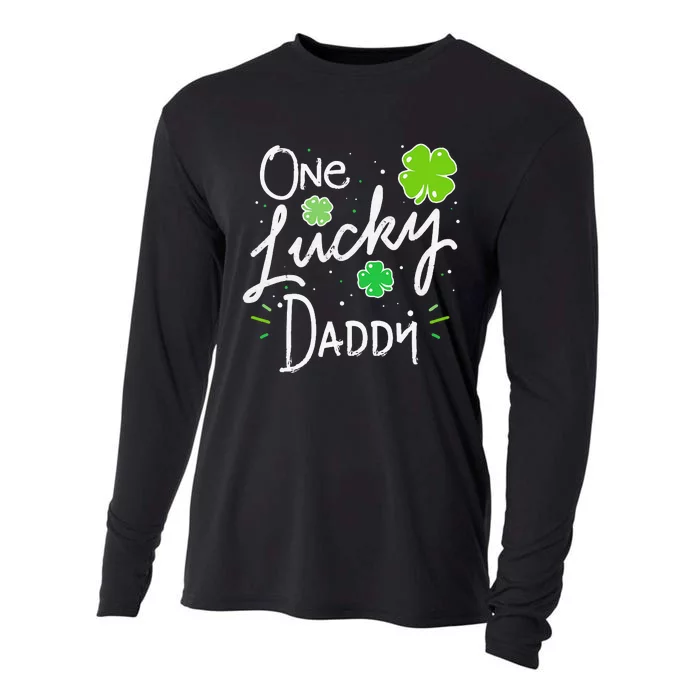 One Lucky Dad Matching St Patricks Day New Daddy Cooling Performance Long Sleeve Crew