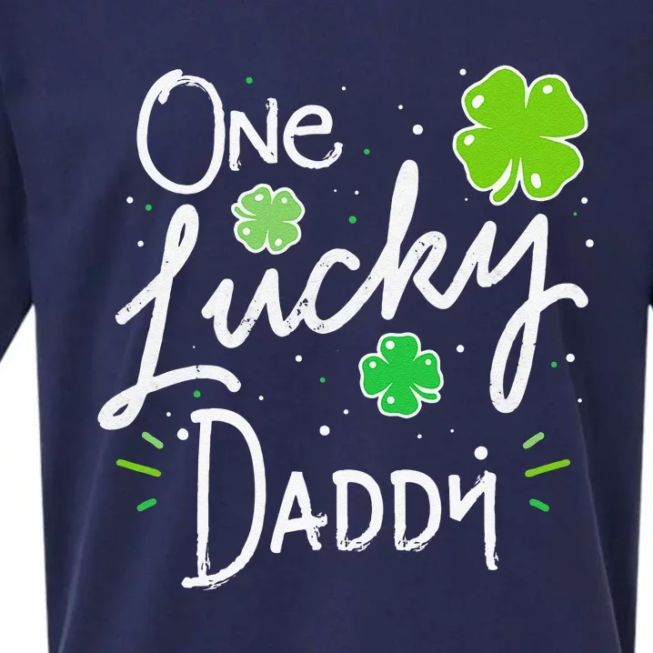 One Lucky Dad Matching St Patricks Day New Daddy Sueded Cloud Jersey T-Shirt