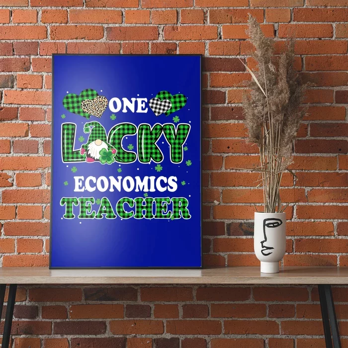 One Lucky Economics Teacher St Patricks Day Gnome Cool Gift Poster